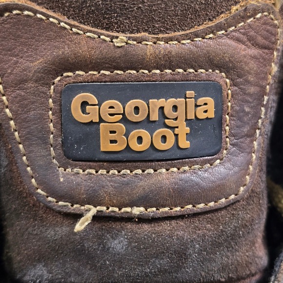 Georgia Steel Toe Work Boots Men\'s 13M Brown Leather Waterproof Wedge‎ ST WP main image 9